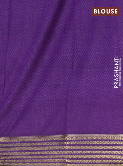 Peacock blue semi tussar saree with matching Neck piece