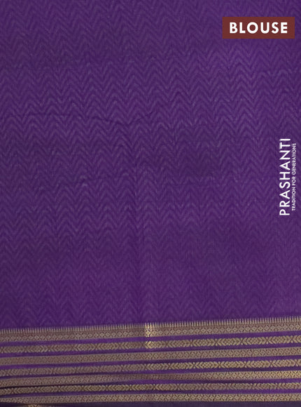 Peacock blue semi tussar saree with matching Neck piece