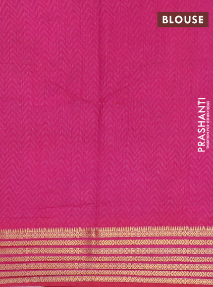 Purple semi tussar saree with matching Neck piece