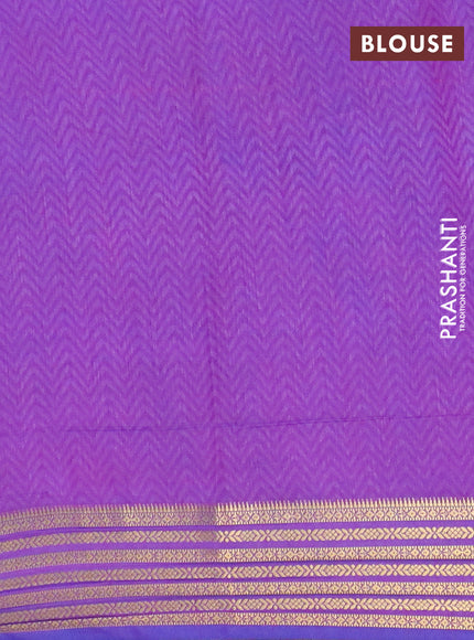 Blue semi tussar saree with matching Neck piece