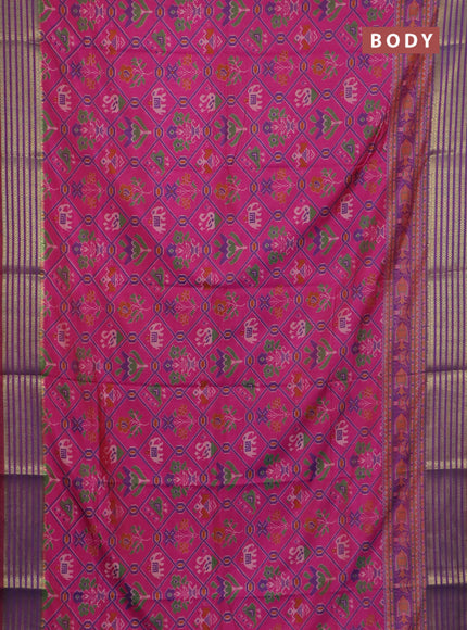 Pink semi tussar saree with matching Neck piece