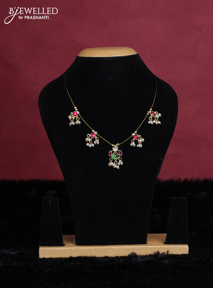 Pink semi tussar saree with matching Neck piece