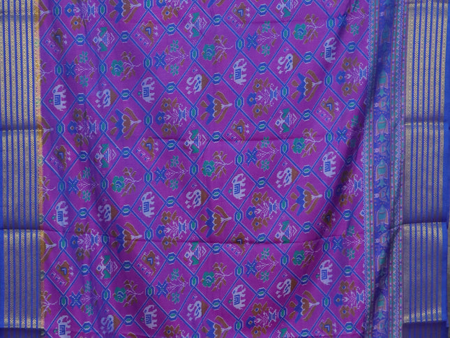 Blue semi tussar saree with matching Neck piece