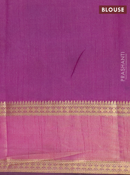 Peacock blue semi tussar saree with matching Neck piece