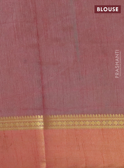 Dark green semi tussar saree with matching Neck piece