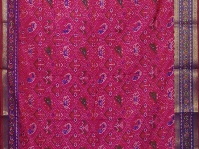 Pink semi tussar saree with matching Neck piece