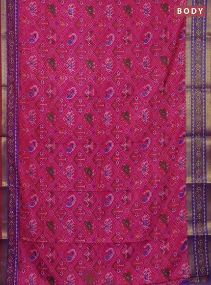 Pink semi tussar saree with matching Neck piece