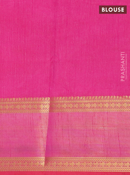 Purple semi tussar saree with matching Neck piece