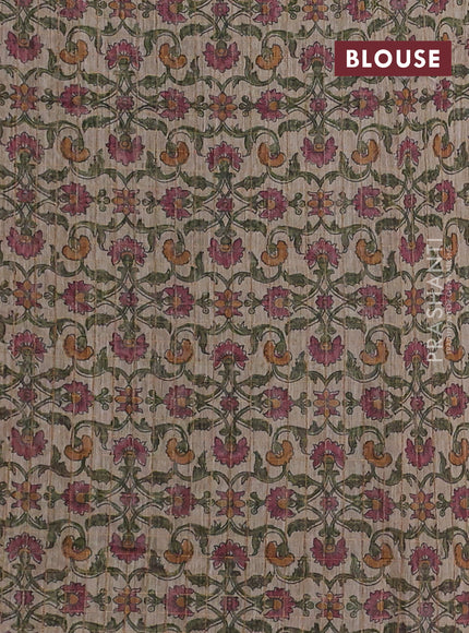 Art chanderi saree pastel maroon and beige with allover checked pattern and printed border
