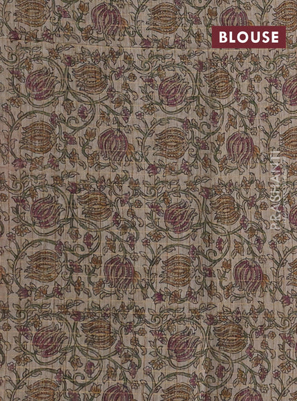 Art chanderi saree pastel maroon and beige with allover checked pattern and printed border