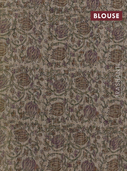 Art chanderi saree sap green and beige with allover checked pattern and printed border