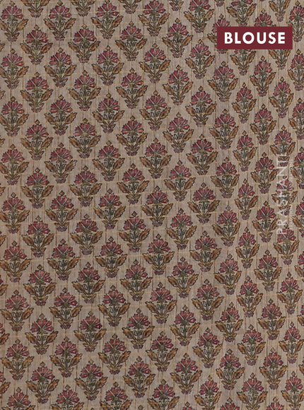 Art chanderi saree mustard yellow and beige with allover checked pattern and printed border