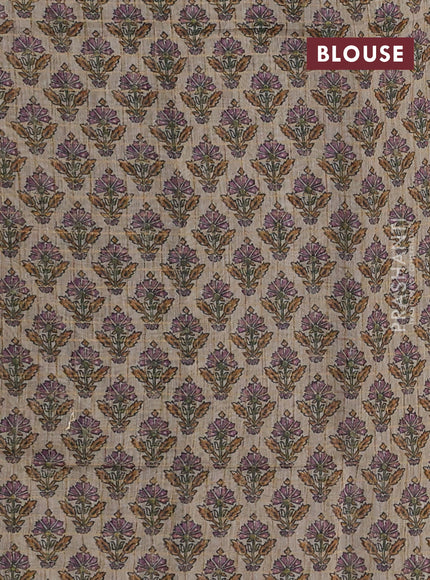 Art chanderi saree sap green and beige with allover checked pattern and printed border