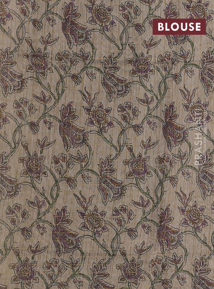 Art chanderi saree sap green and beige with allover checked pattern and printed border