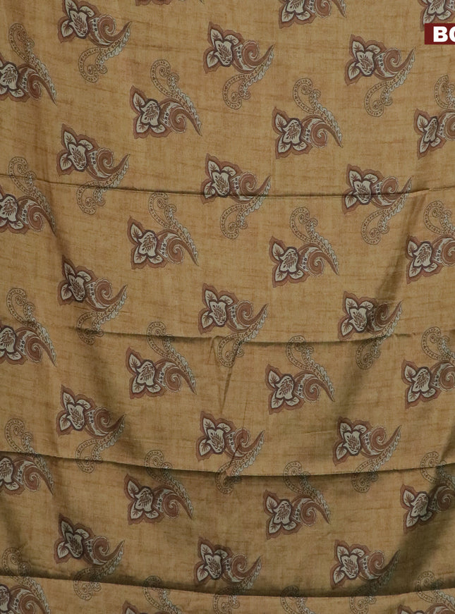 Semi kanchipuram silk saree mehendi green and teal green with allover floral butta prints and zari woven border