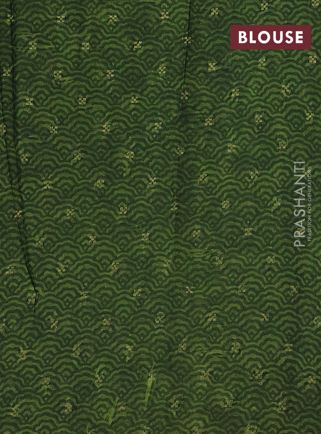 Semi crepe saree peacock blue and teal blue green with kalamkari prints and long zari woven simple border