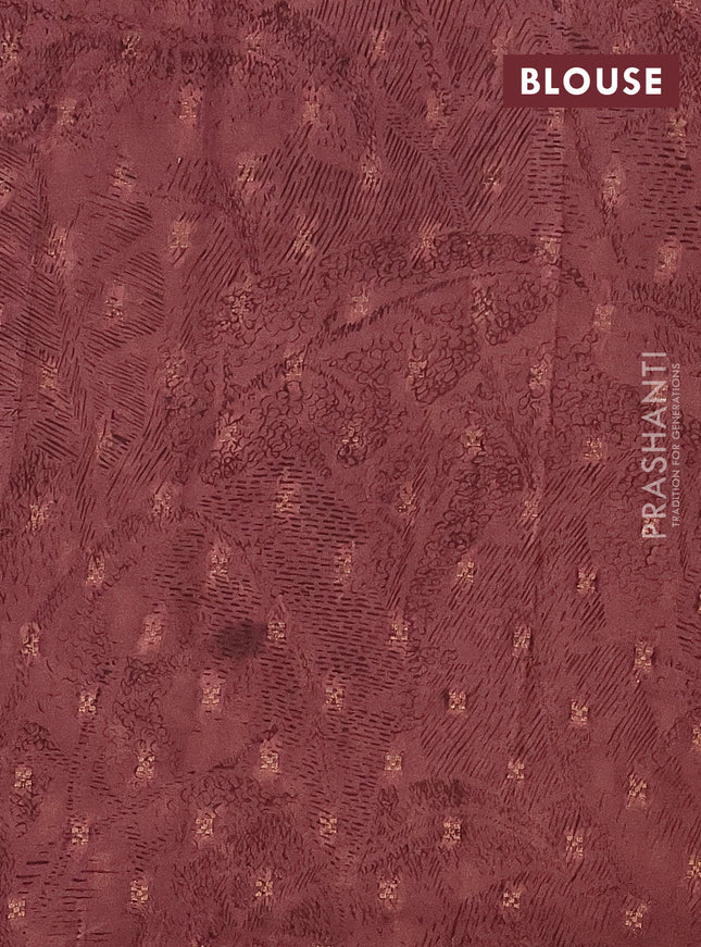 Semi crepe saree pastel maroon shade and mustard yellow with zari weaves and long kalamkari printed zari border