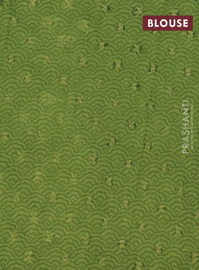 Semi crepe saree light green and green with zari weaves and long kalamkari printed zari border