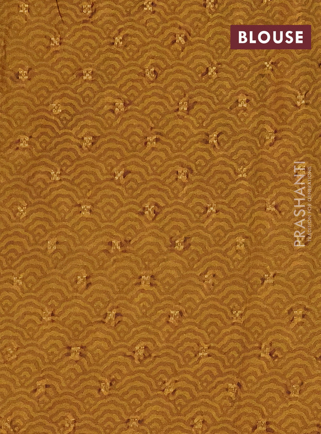 Semi crepe saree mustard shade and maroon shade with zari weaves and long kalamkari printed zari border