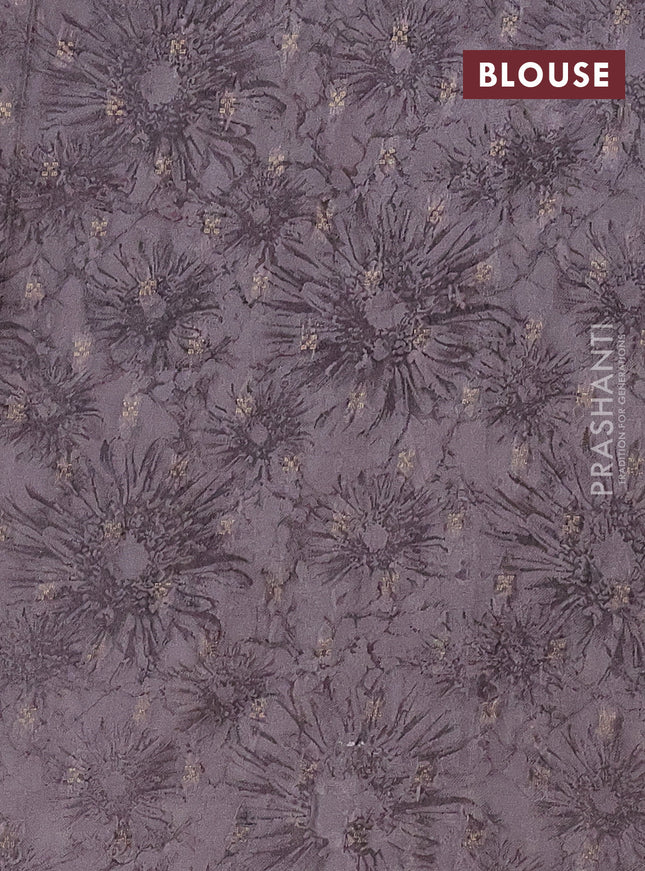 Semi crepe saree grey shade and pastel maroon shade with kalamkari prints and long zari woven simple border