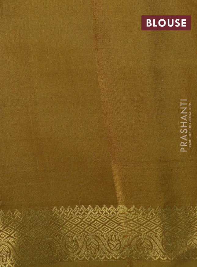 Pure mysore silk saree deep maroon and mustard yellow with kalamkari digital prints and long zari woven border