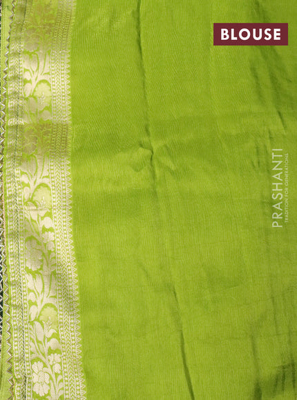 Semi tussar silk saree bottle green and light green with thread & zari woven buttas and woven buttas & beaded work border