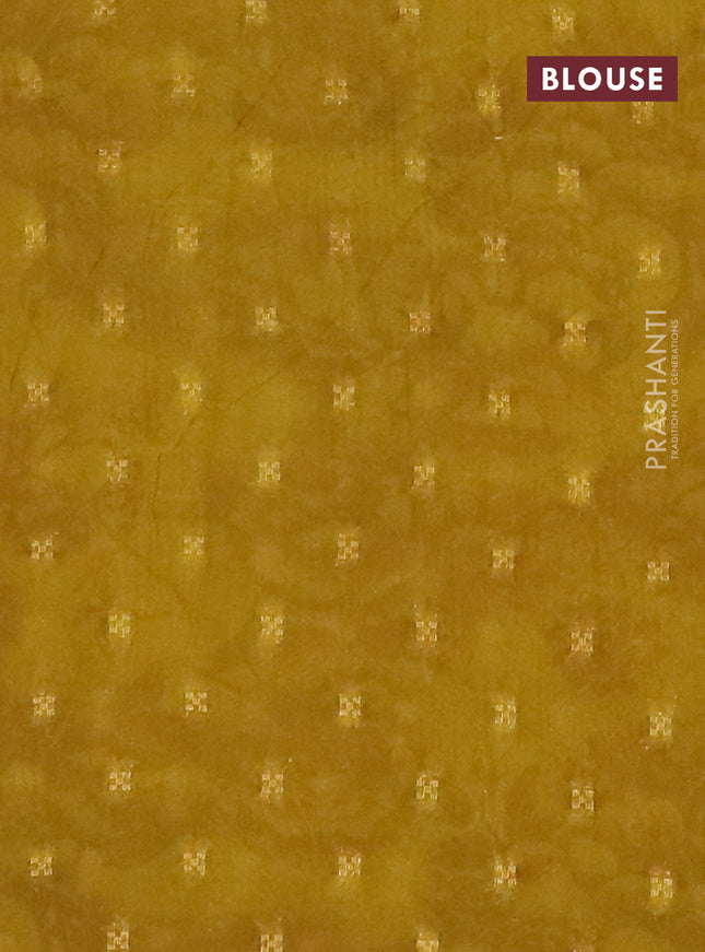 Semi crepe saree mehendi green and light green with kalamkari prints & zari stripes and zari woven border