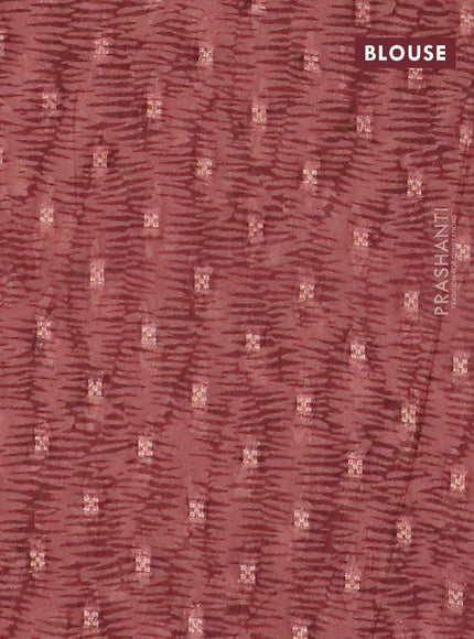 Semi crepe saree dark mustard and pastel brown with kalamkari prints & zari stripes and zari woven border