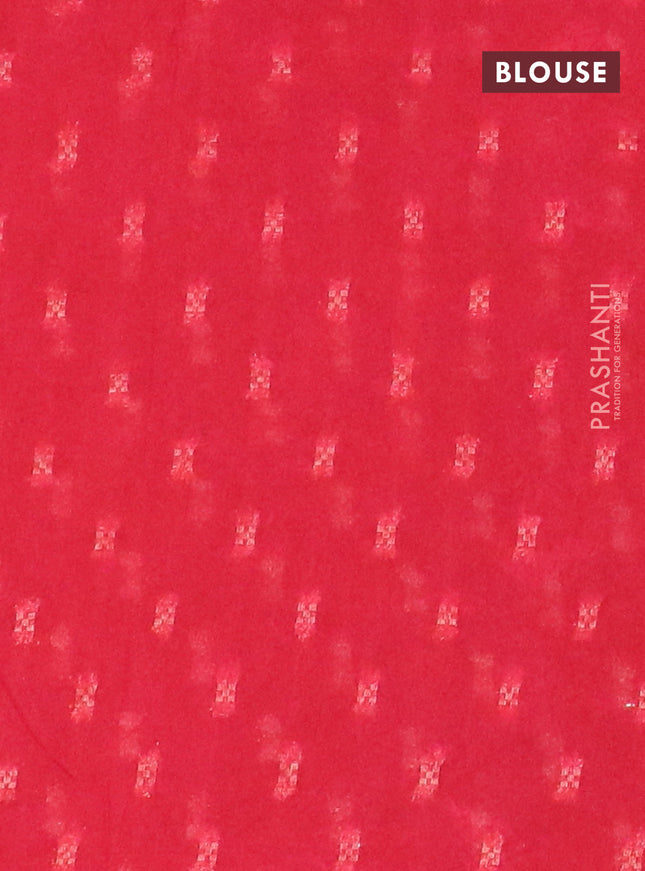 Semi crepe saree red shade and dark mustard with zari stripes & kalamkari prints and zari woven border