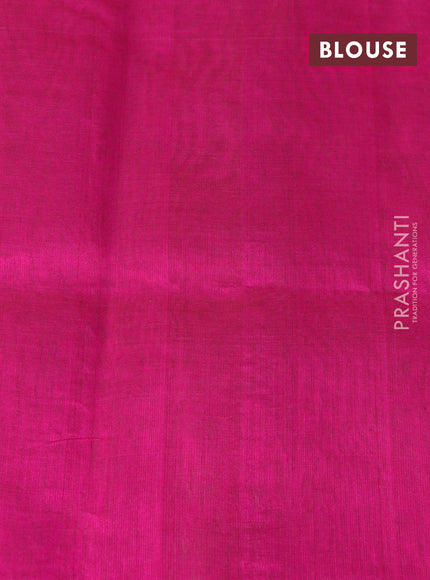 Silk cotton saree fluorescent green and pink with zari woven buttas and temple deisgn zari woven border