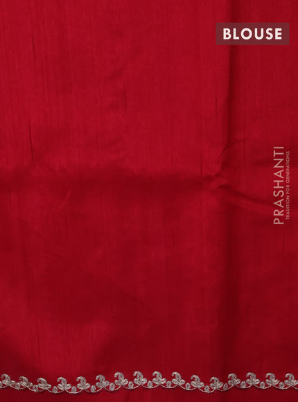 Tussar silk saree pink with plain body and peacock deisgn embroidery work pallu