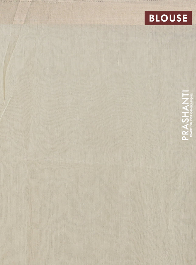 Cotton Saree pale yellow with allover kantha work and zari woven border