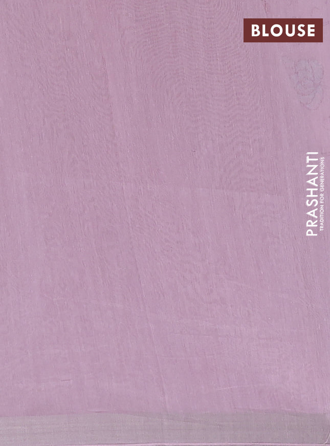 Cotton Saree pastel pink with allover kantha work and zari woven border