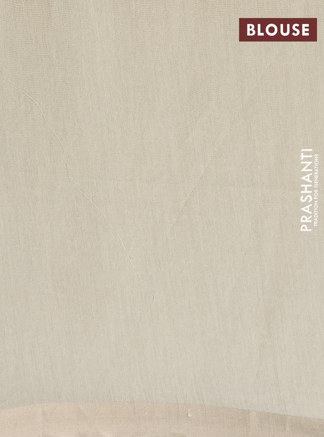 Cotton Saree pale yellow with allover kantha work and zari woven border