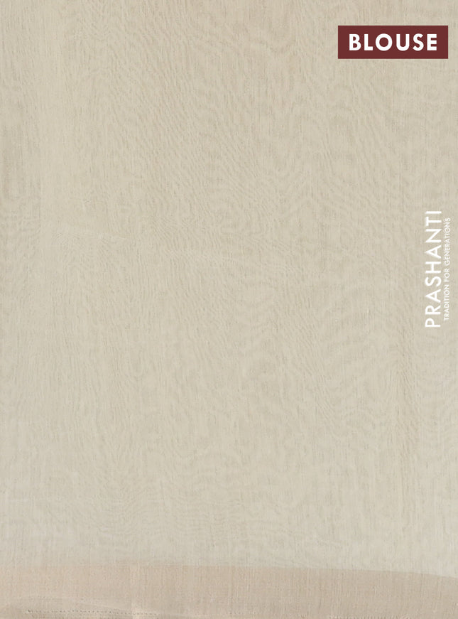 Cotton Saree pale yellow with allover kantha work and zari woven border