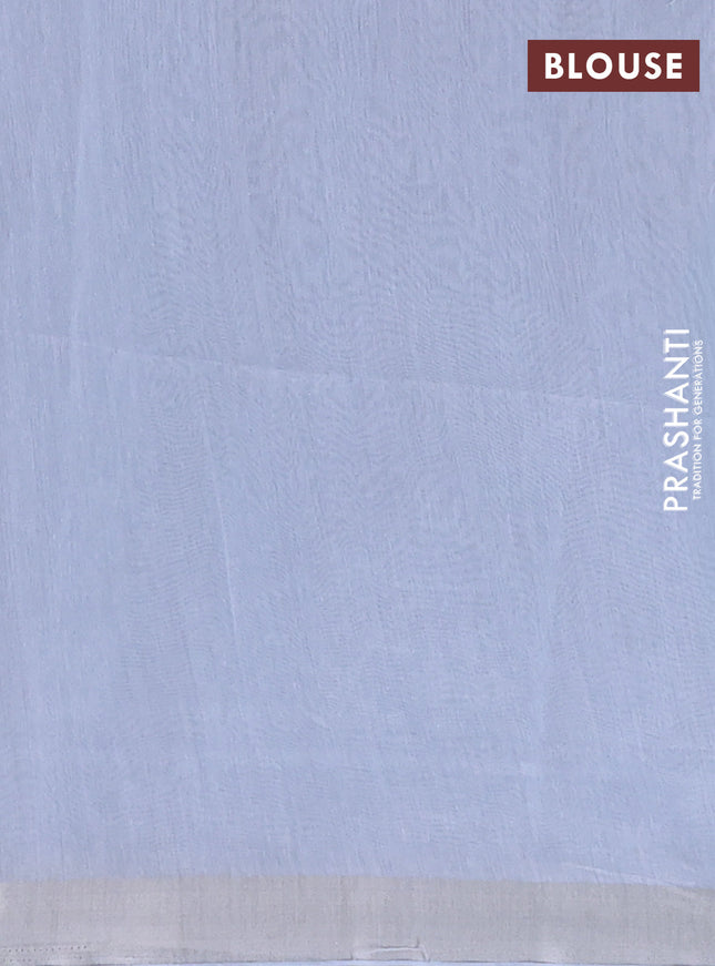 Cotton Saree grey with allover kantha work and zari woven border