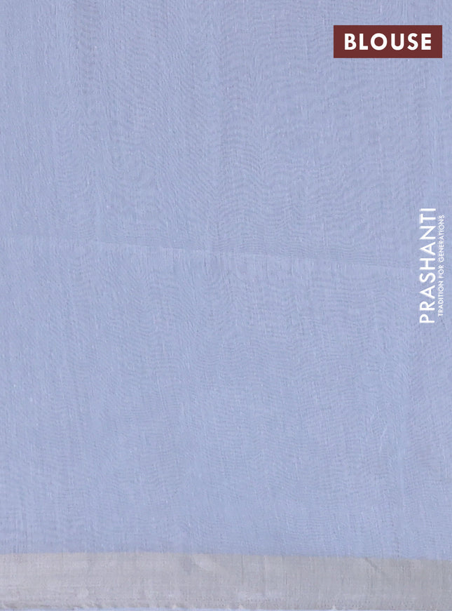 Cotton Saree grey with allover kantha work and zari woven border