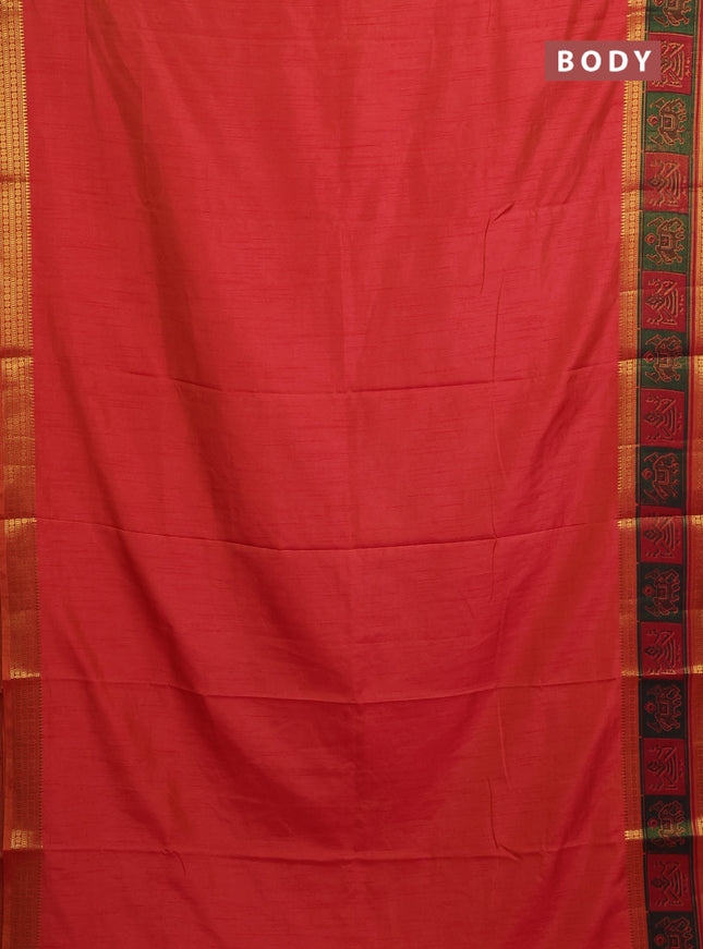 Semi tussar saree dual shade of pinkish orange with plain body and ikat woven zari border