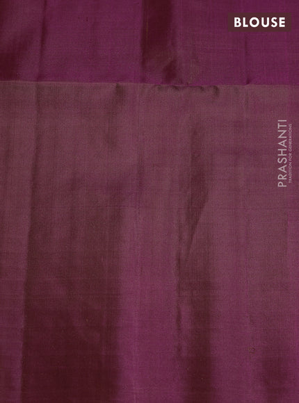 Pure soft silk saree wine shade with allover zari weaves in borderless style