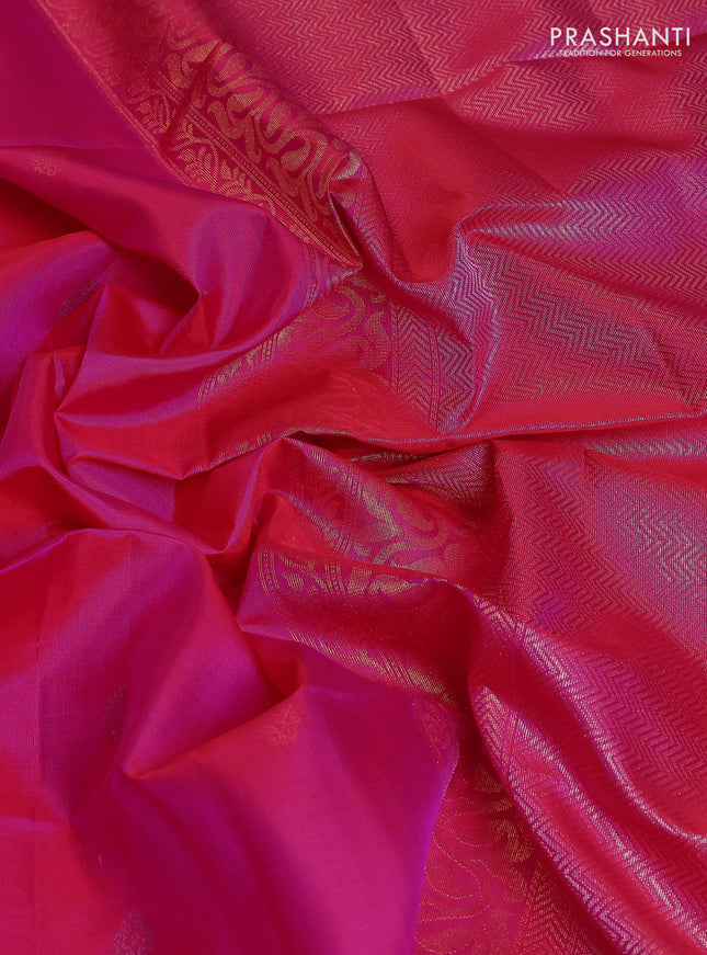 Pure soft silk saree pink with woven buttas and zari woven butta border