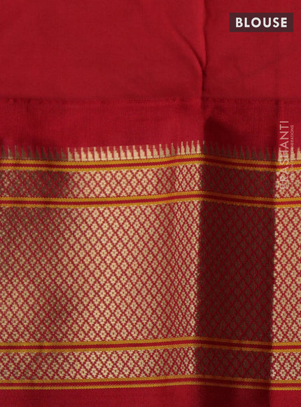 Pure paithani silk saree pastel pink and red with zari woven buttas and zari woven border