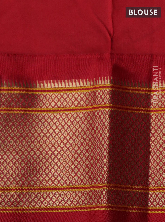 Pure paithani silk saree pastel pink and red with zari woven buttas and zari woven border