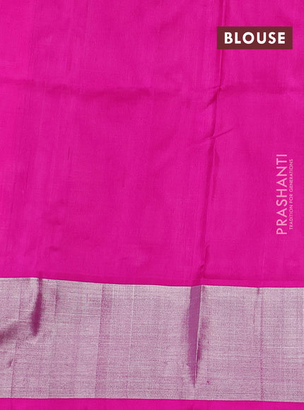 Venkatagiri silk saree light pink and pink with silver zari woven buttas and silver zari woven border