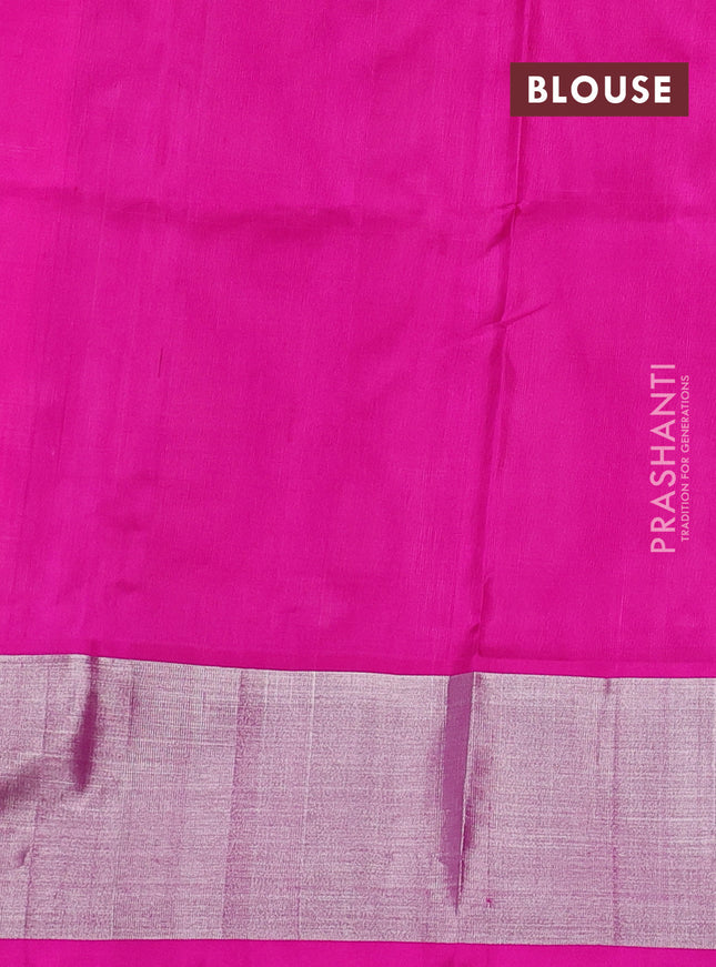 Venkatagiri silk saree light pink and pink with silver zari woven buttas and silver zari woven border
