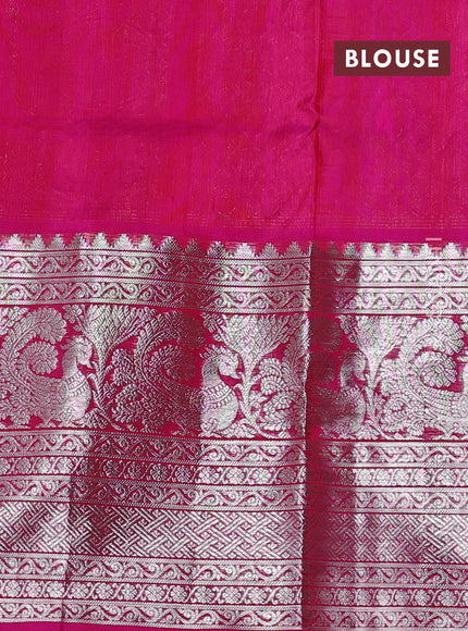 Venkatagiri silk saree red and pink with allover zari weaves & buttas and long silver zari woven border