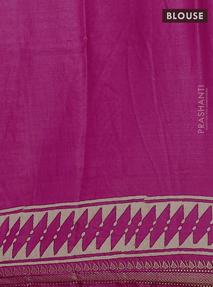 Semi bhagalpuri saree pink with allover prints and zari woven border