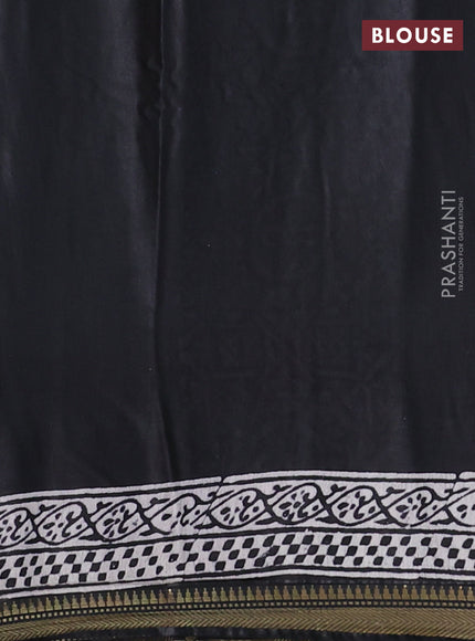 Semi bhagalpuri saree black with allover prints and zari woven border