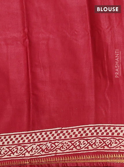 Semi bhagalpuri saree maroon with allover prints and zari woven border