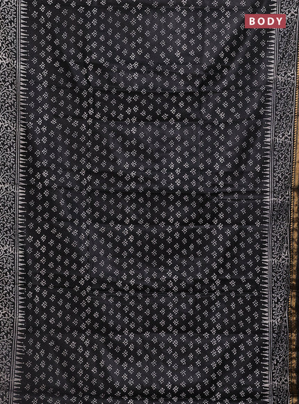 Semi bhagalpuri saree black with allover prints and zari woven border