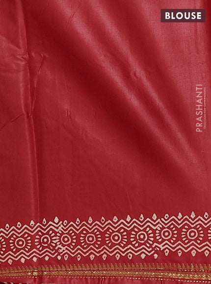 Semi bhagalpuri saree red with allover prints and zari woven border